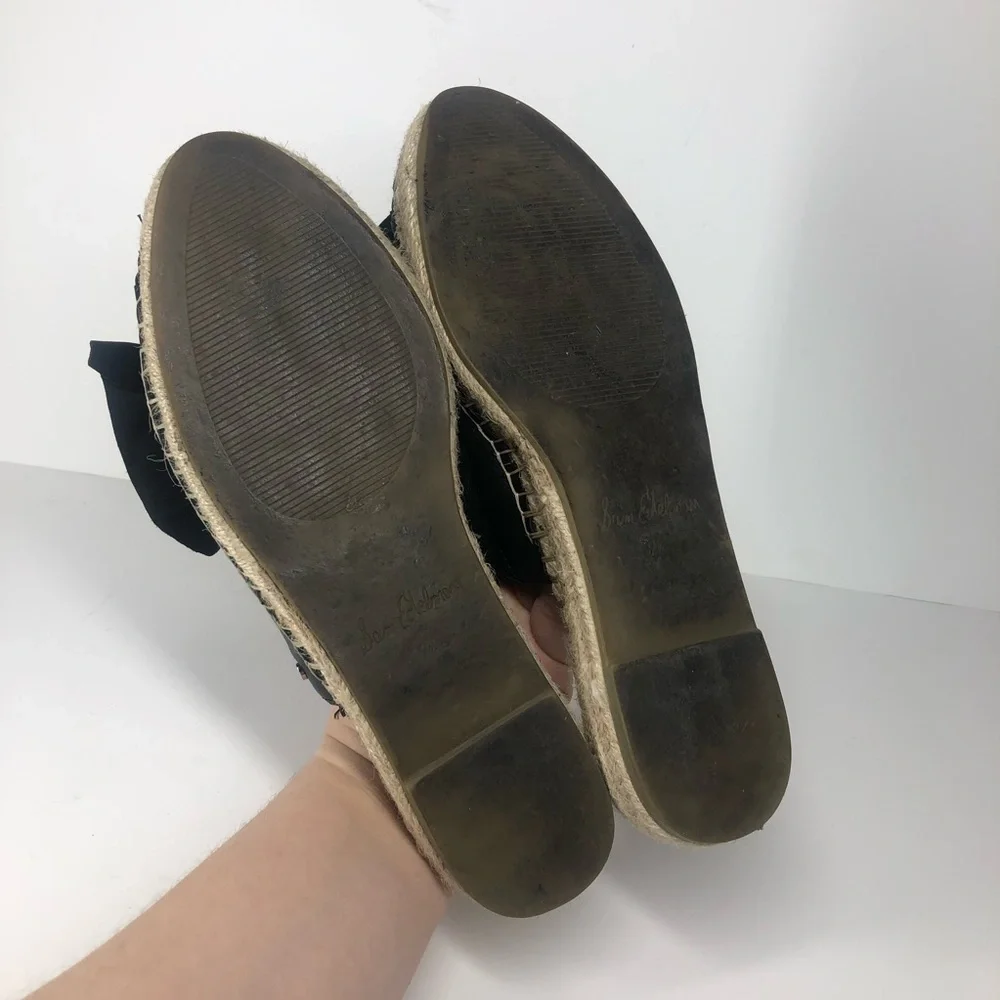 Sam Edelman Leather Black Lynda Bow Espadrille Slip On Shoes Women’s Size 7.5 - Picture 8 of 10